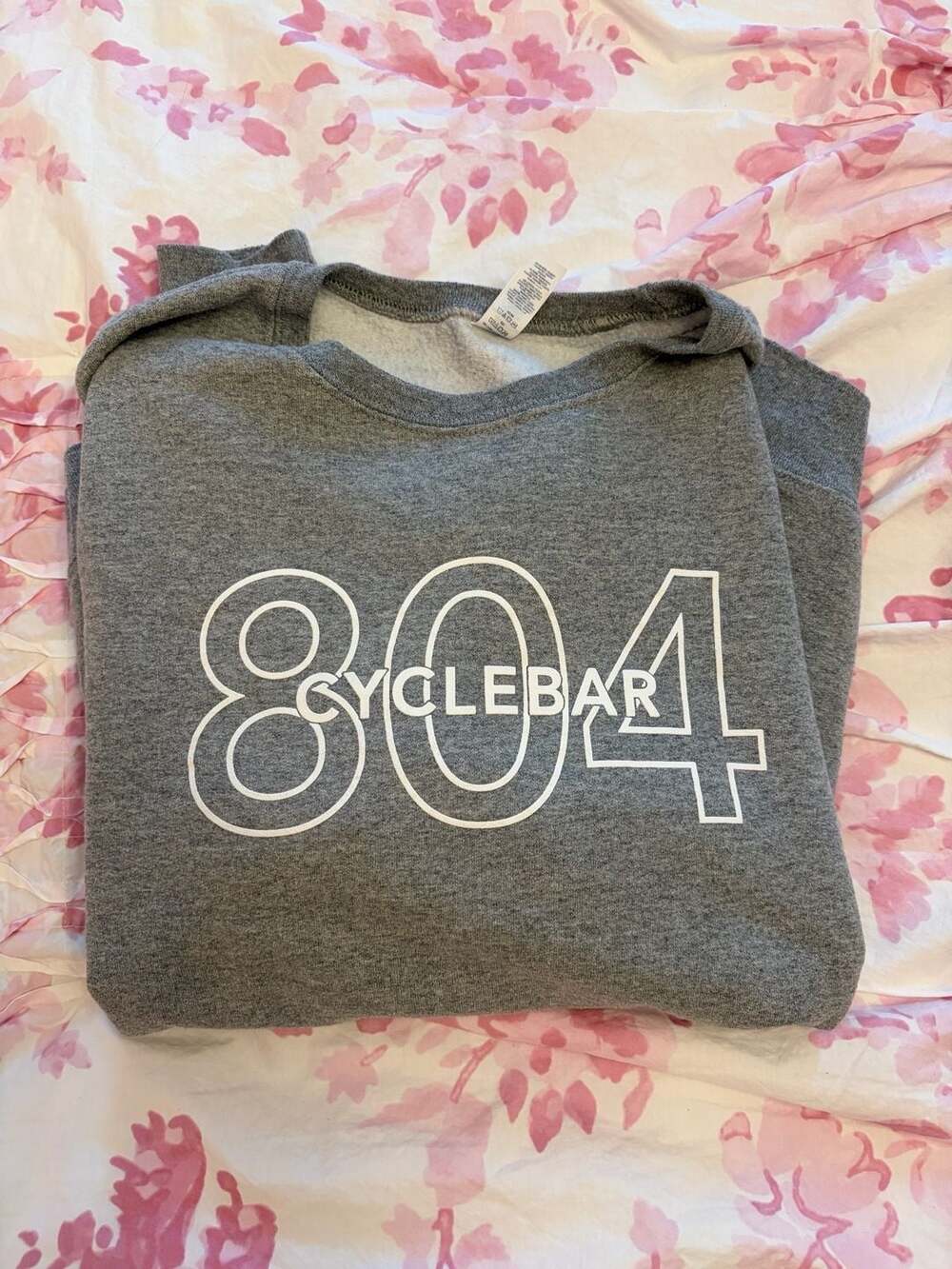 Jerzees Nublend 804 Cyclebar Graphic Crewneck Sweatshirt Gray Size Large